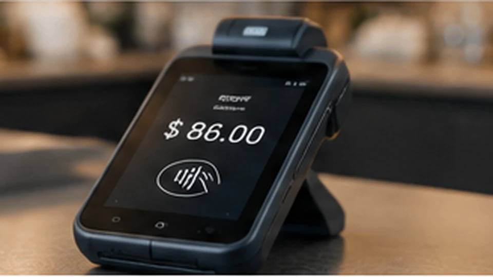 Handheld POS terminal with compact touch display