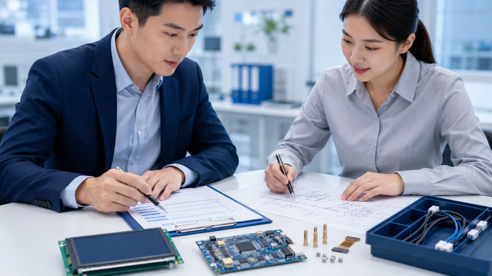 Engineering and sourcing team preparing a custom TFT LCD RFQ