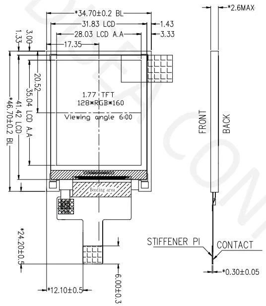 DS-T0177SSS-01 mechanical drawing and dimensions