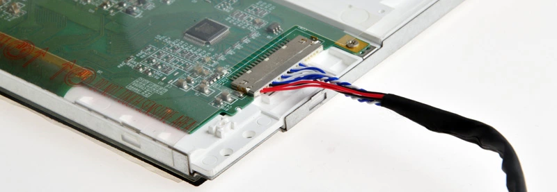 Connector and cable LCD connection