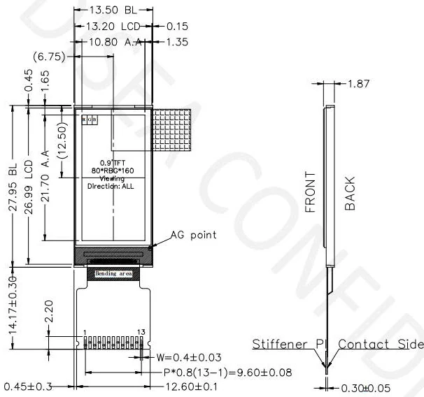 DS-T009HESA-01 mechanical drawing and dimensions