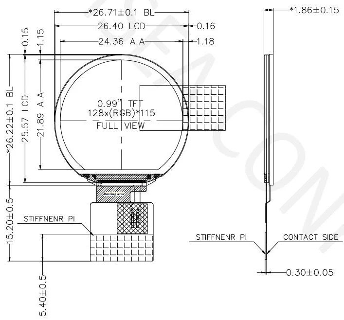 DS-T010BCSA-01 mechanical drawing and dimensions
