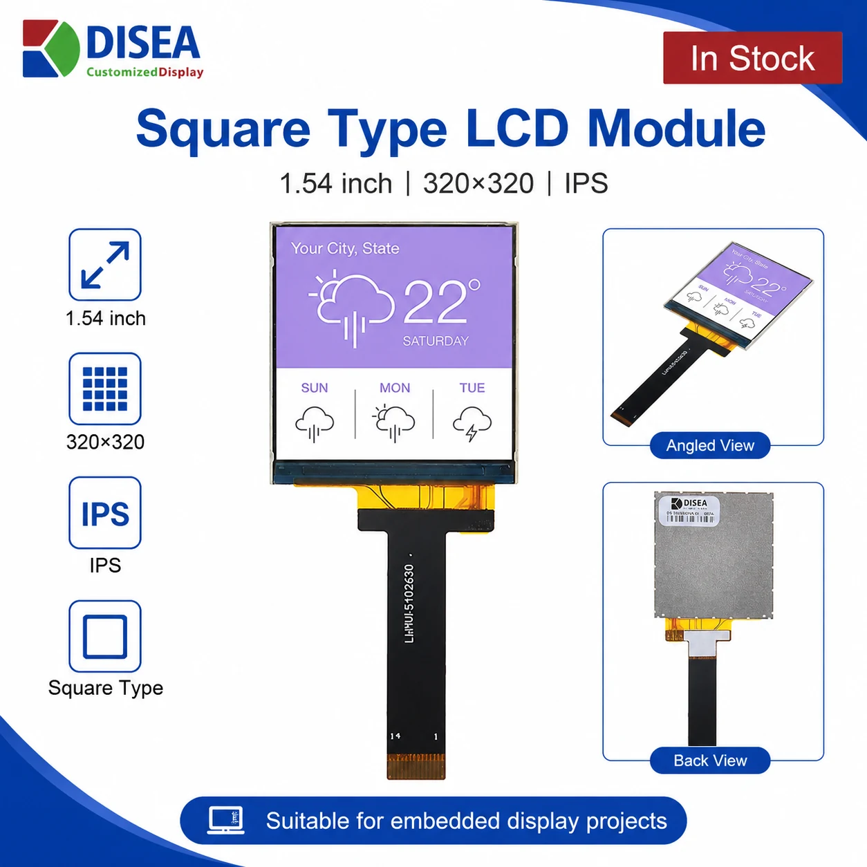 DS-T015BOSA-01 square IPS display