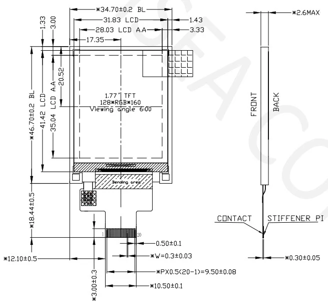 DS-T0177SSI-02 mechanical drawing and dimensions