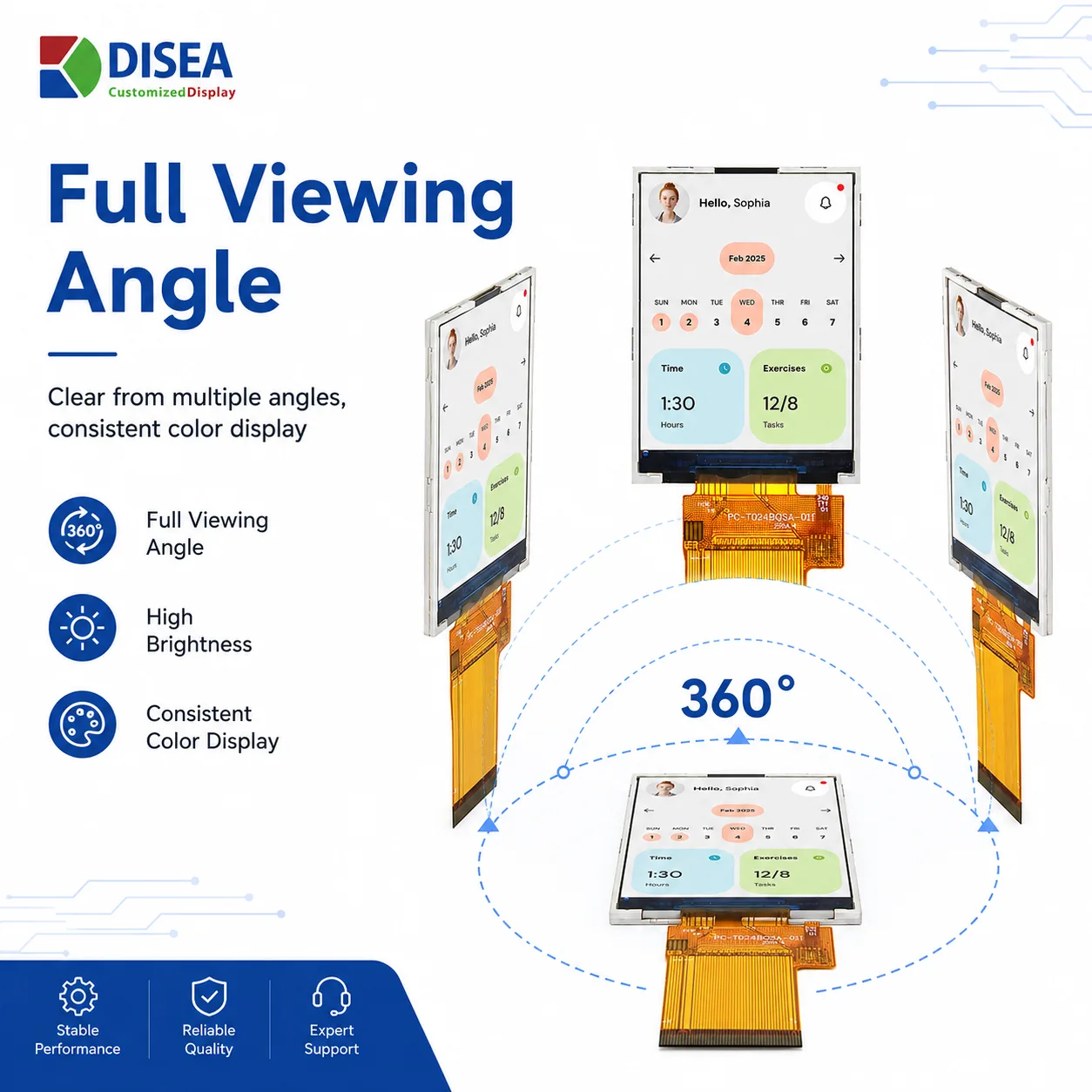 DS-T024BQSA-01 full viewing angle highlights
