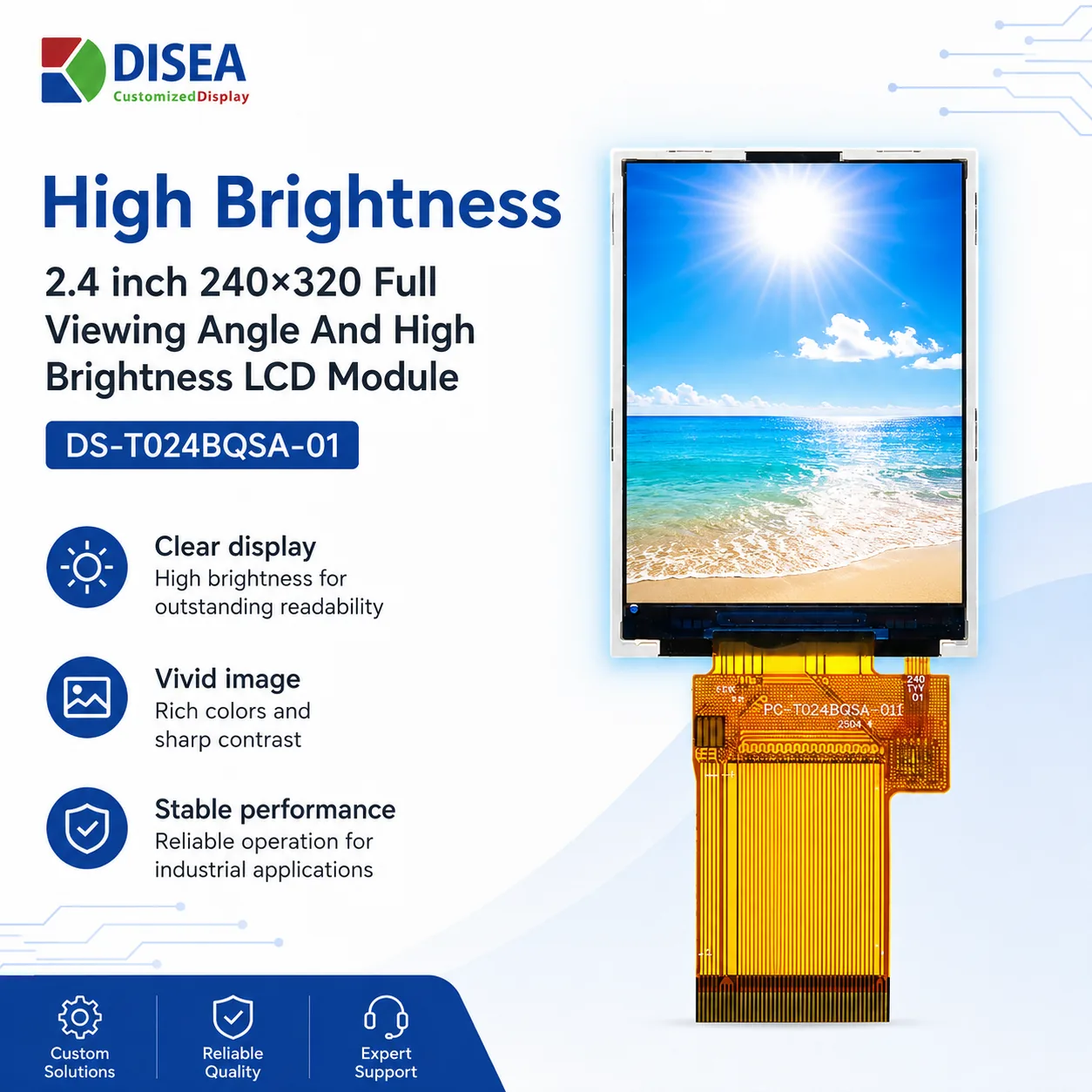 DS-T024BQSA-01 high brightness display highlights