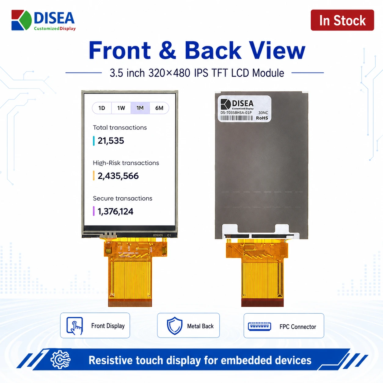 DS-T035BHSA-01P Front and back view