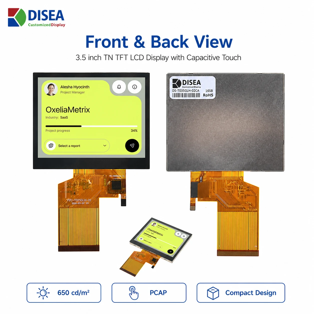 DS-T035GLH-02CA Front and back view