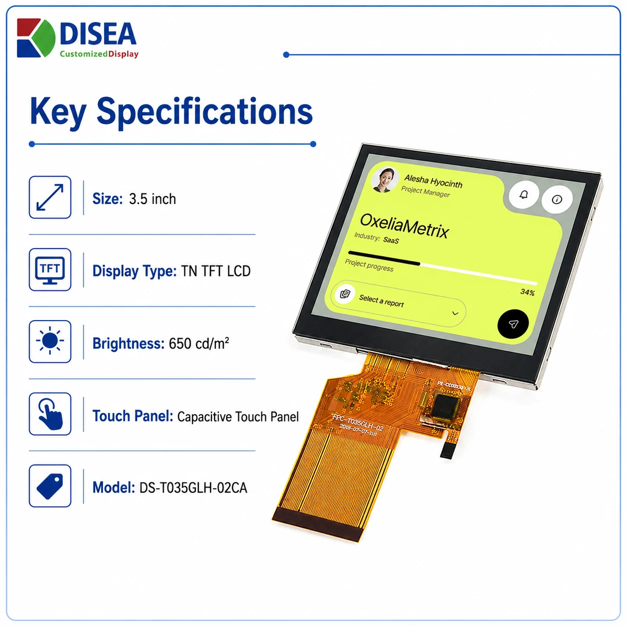 DS-T035GLH-02CA Key specifications