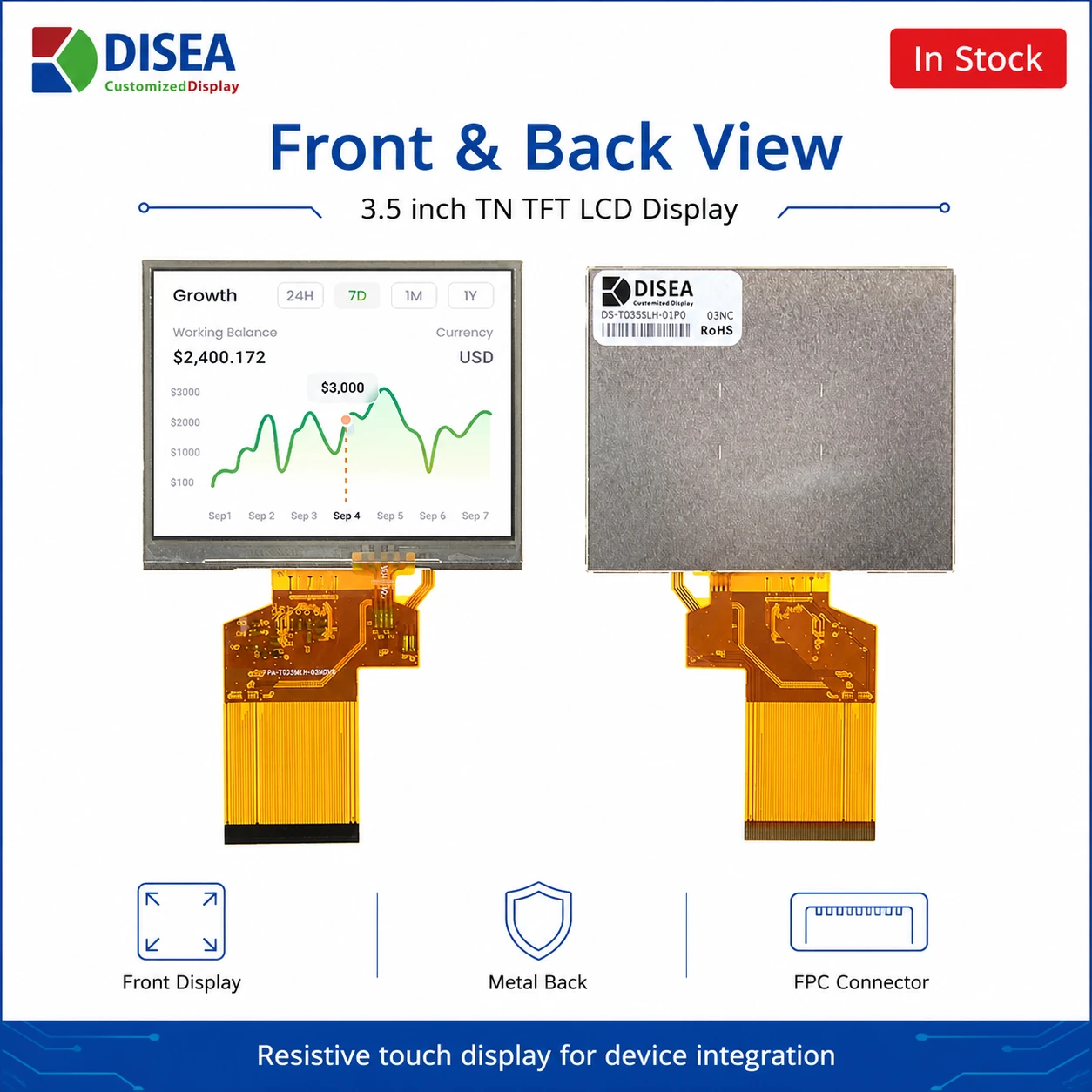 DS-T035SLH-01PD Front and back view