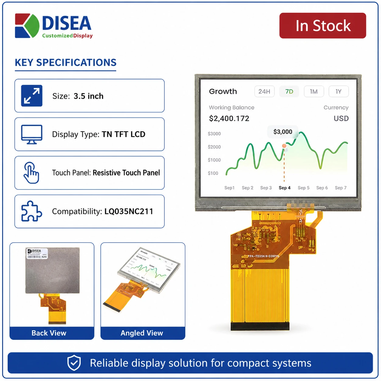 DS-T035SLH-01PD Key specifications