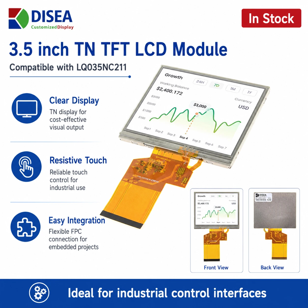 DS-T035SLH-01PD Angled module view